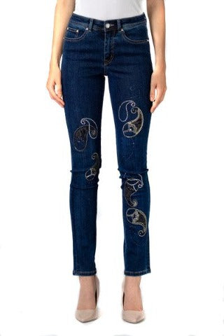 Jeans, Pants, Print, Rhinestone, Slim fit - August Brock Fashions