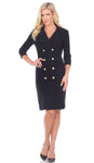 Joseph Ribkoff Black Double-Breasted Suit Dress 194018