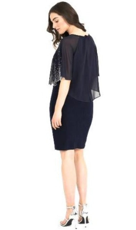 Blue, Dresses, Dressy, inventory, Navy, Rhinestone, Sheer - August Brock Fashions