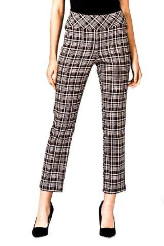 Black, Cropped, new.bc, Pants, Print, Red, Slim fit, Slip-on, Straight leg, White - August Brock Fashions