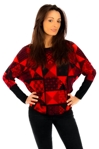 Black, inventory, Long Sleeve, new.bc, Print, Red, Tops - August Brock Fashions