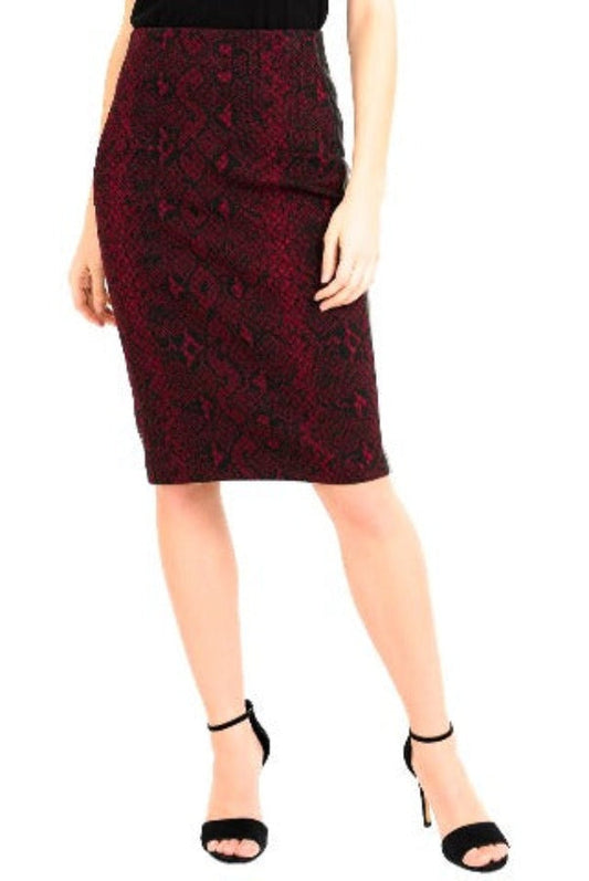 Black, Leather, new.bc, Print, Red, Sets, Skirts, Slip-on, Stretch fabric, Wine - August Brock Fashions