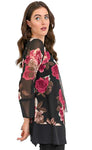Black, Long Sleeve, Multi-color, new.bc, Print, Sets, Sheer, Tops, Wine - August Brock Fashions
