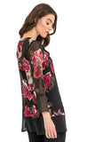Black, Long Sleeve, Multi-color, new.bc, Print, Sets, Sheer, Tops, Wine - August Brock Fashions