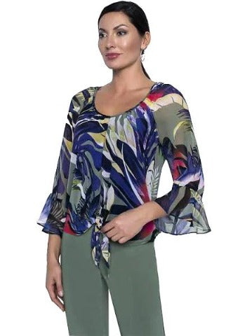Green, inventory, Long Sleeve, Multi-color, Print, Sheer, Tops - August Brock Fashions