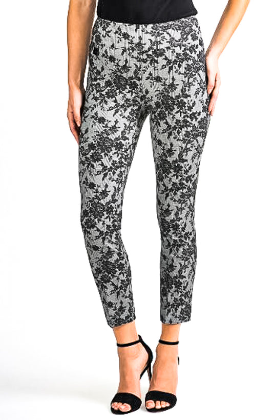 Black, Cropped, new.bc, Pants, Print, Sets, Slim fit, Slip-on, straight leg, Stretch fabric, White - August Brock Fashions