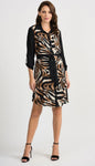 Joseph Ribkoff Black/Beige Animal Print Tunic Dress 201118