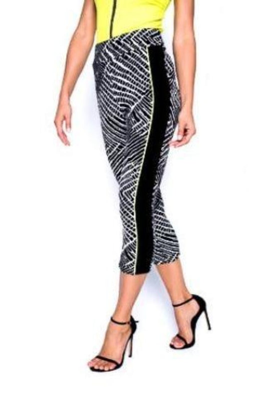 Black, Black & White, Cropped, Pants, Slip-on, White, Yellow - August Brock Fashions