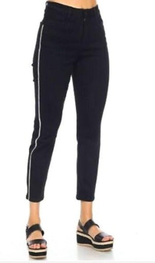 Black, Cropped, Ivory, new.bc, Pants, Slim fit, Slip-on, straight leg - August Brock Fashions