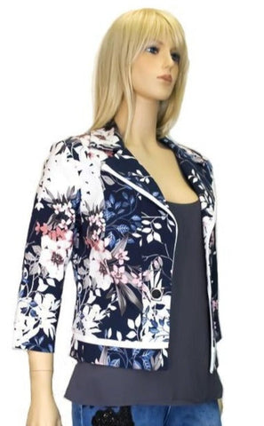 Blue, Cropped, Jackets, Multi-color, Navy, Print - August Brock Fashions