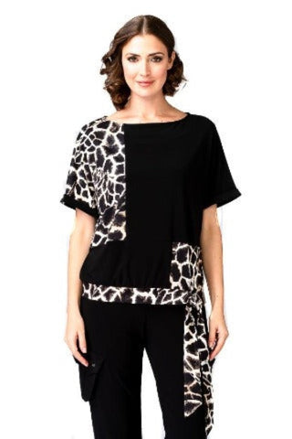Animal print, Black, inventory, Short Sleeve, Tan, Tops - August Brock Fashions