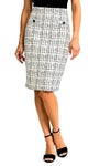 Black, Black & White, new.bc, Print, Sets, Skirts, Slip-on, Stretch fabric, White - August Brock Fashions