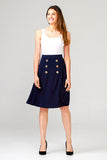 $10, Blue, Navy, new.bc, Skirts, Slip-on, Stretch fabric - August Brock Fashions