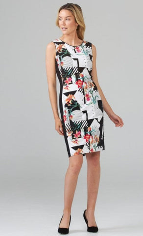 Joseph Ribkoff Vanilla/Multi-Color Floral/Graphic Print Dress 202337