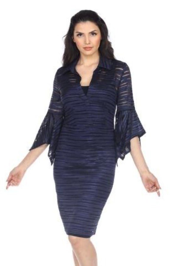 Blue, Dresses, Dressy, inventory, Long Sleeve, Navy - August Brock Fashions