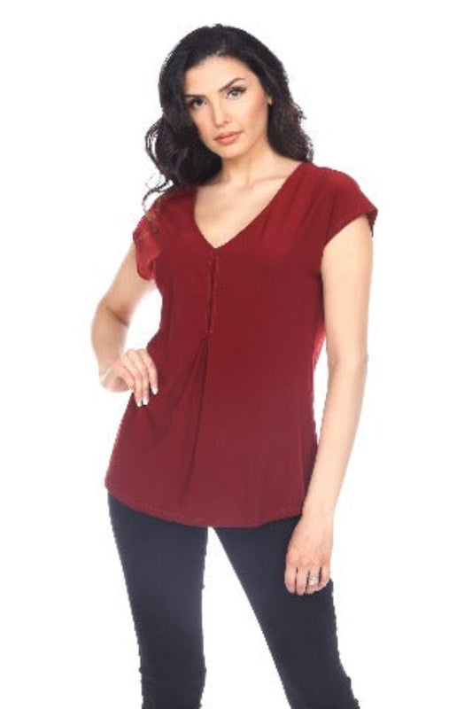 inventory, Red, Short Sleeve, Tops, Wine - August Brock Fashions