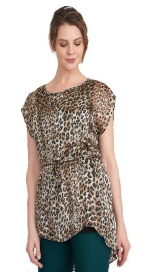 Animal print, Black, Brown, inventory, Ivory, Short Sleeve, Tops - August Brock Fashions