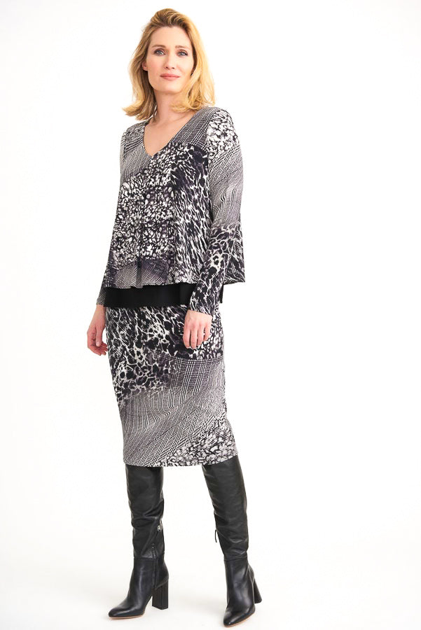 Animal print, Black, Ivory, Multi-color, New A, new.bc, Print, Sets, Skirts, Slip-on, Stretch fabric - August Brock Fashions
