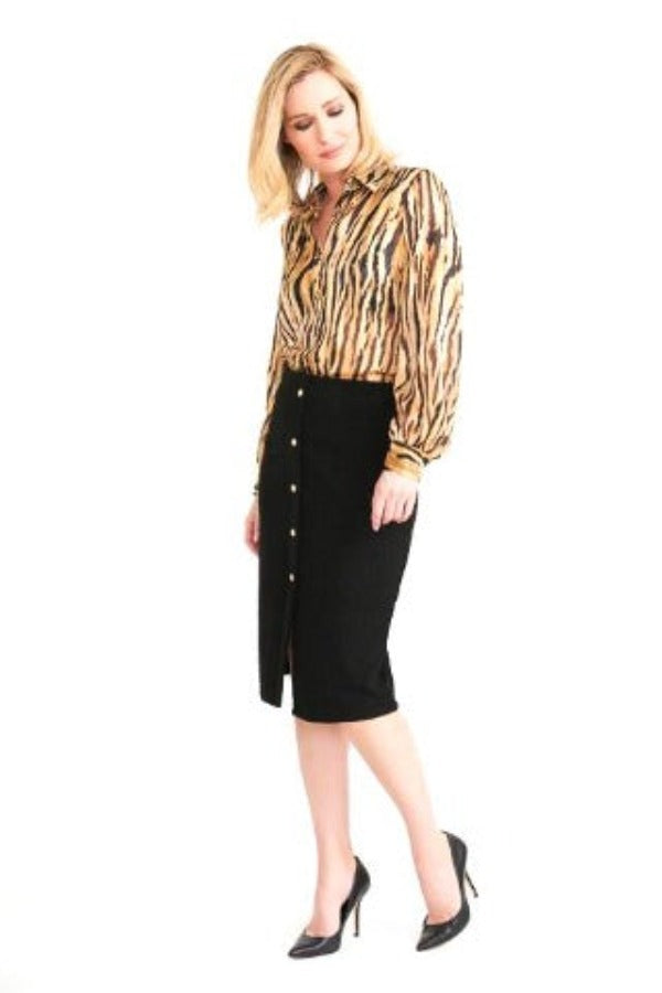 Black, new.bc, Skirts, Slip-on, Stretch fabric - August Brock Fashions