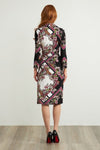 Joseph Ribkoff Black/White/Multi-Color Floral Geometric Print Shirt Dress 211024