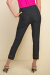 Black, Cropped, new.bc, Pants, Slim fit, Slip-on, Straight leg, Stretch fabric, White - August Brock Fashions