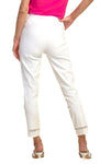 Black, Cropped, new.bc, Pants, Slim fit, Slip-on, Straight leg, Stretch fabric, White - August Brock Fashions