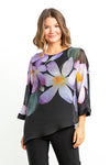 Black, inventory, Long Sleeve, Multi-color, new.bc, Print, Purple, Sheer, Tops - August Brock Fashions