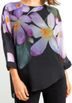 Black, inventory, Long Sleeve, Multi-color, new.bc, Print, Purple, Sheer, Tops - August Brock Fashions
