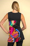 Black, Multi-color, New A, new.bc, Print, Sleeveless, Stretch fabric, Tops - August Brock Fashions
