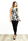 Black, Black & White, inventory, new.bc, Print, Sleeveless, Tops, White - August Brock Fashions