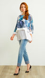 Blue, inventory, Long Sleeve, Multi-color, Print, Sheer, Tops - August Brock Fashions