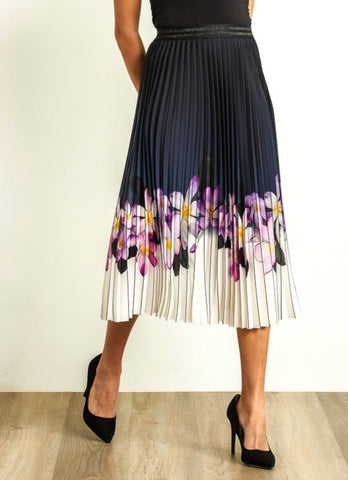 Black, Multi-color, New A, new.bc, Print, Purple, Skirts, Slip-on, Stretch fabric - August Brock Fashions