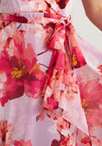 Joseph Ribkoff Sweet Lilac/Multi-Color Belted Hi-Low Hem Sundress 212043