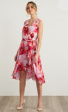 Joseph Ribkoff Sweet Lilac/Multi-Color Belted Hi-Low Hem Sundress 212043