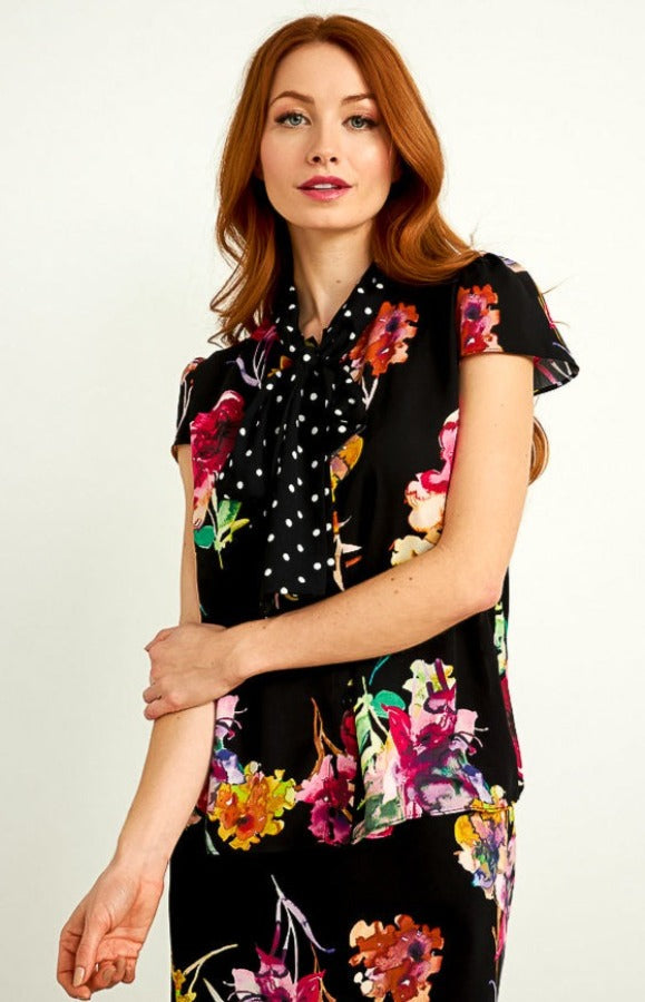 Black, inventory, Multi-color, new.bc, Polka dots, Rhinestone, Short Sleeve, Tops - August Brock Fashions