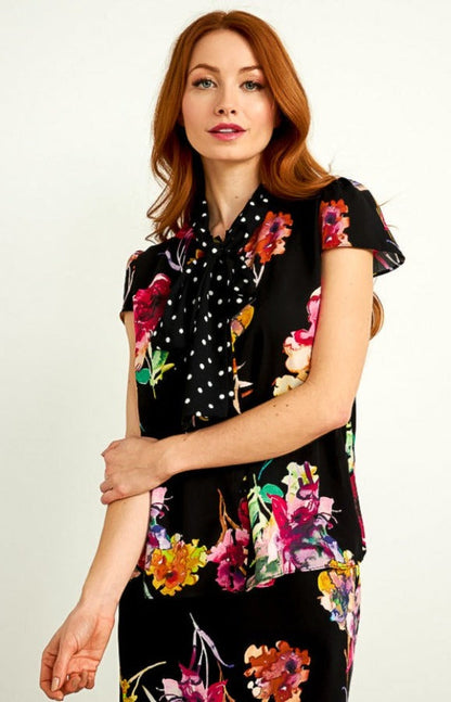 Black, inventory, Multi-color, new.bc, Polka dots, Rhinestone, Short Sleeve, Tops - August Brock Fashions
