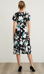 Joseph Ribkoff Black/Multi-Color Mock-Wrap Dress 212164