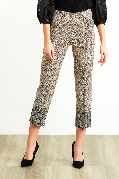 Black, Cropped, New A, new.bc, Pants, Print, Slim fit, Slip-on, Straight leg, Tan - August Brock Fashions