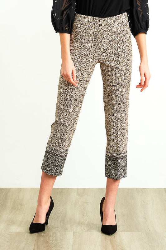 Black, Cropped, New A, new.bc, Pants, Print, Slim fit, Slip-on, Straight leg, Tan - August Brock Fashions