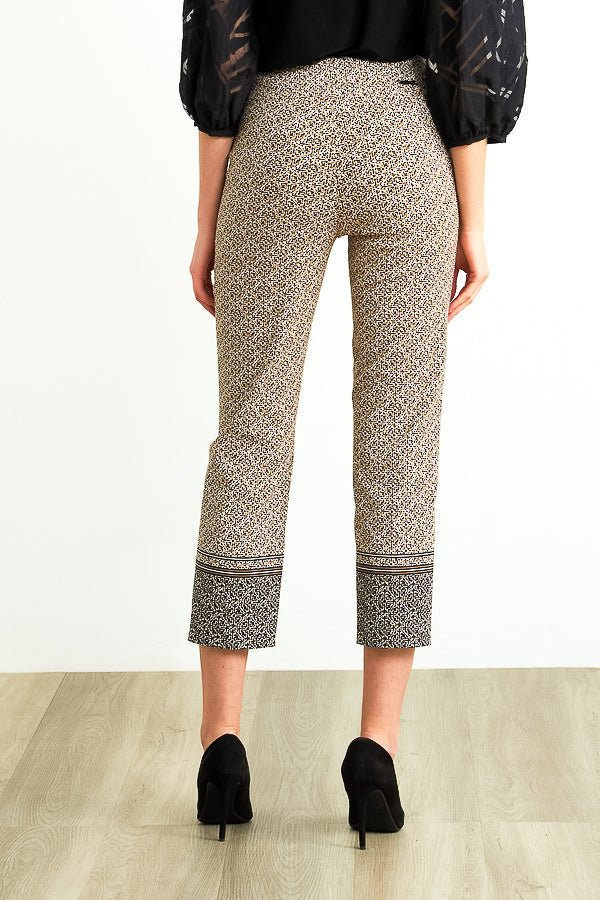 Black, Cropped, New A, new.bc, Pants, Print, Slim fit, Slip-on, Straight leg, Tan - August Brock Fashions