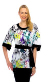 Black, Multi-color, New A, new.bc, Print, Short Sleeve, White - August Brock Fashions