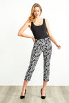 Black, Cropped, New A, new.bc, Pants, Print, Slip-on, Straight leg - August Brock Fashions