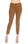 Frank Lyman Tan/Multi-Color Floral Reversible Skinny Cropped Jeans 213122U