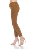 Frank Lyman Tan/Multi-Color Floral Reversible Skinny Cropped Jeans 213122U