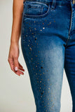 Blue, Jeans, New A, newest, Pants, Rhinestone, Straight leg, Stretch fabric, Studs - August Brock Fashions