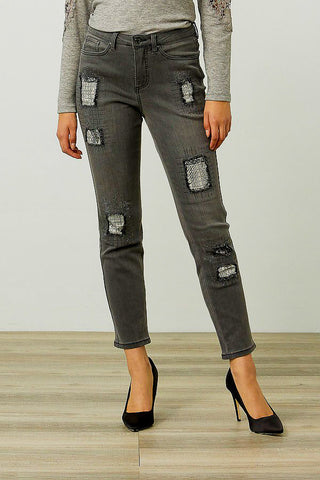 Grey, Jeans, New A, newest, Pants, Slim fit, Straight leg, Studs - August Brock Fashions