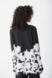 Joseph Ribkoff 221133 Black/Vanilla Floral Border Blazer Jacket