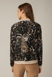 Joseph Ribkoff Black/Multi-Color Animal Print Zip-Up Jacket 221139