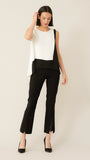 Joseph Ribkoff Black Flared Lace Inlay Cropped Pants 221252