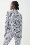 Joseph Ribkoff Vanilla/Black Postal Print Blazer Jacket 222008